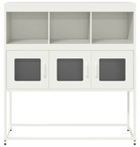 VidaXL Dressoir 100,5x39x107 cm koudgewalst staal wit