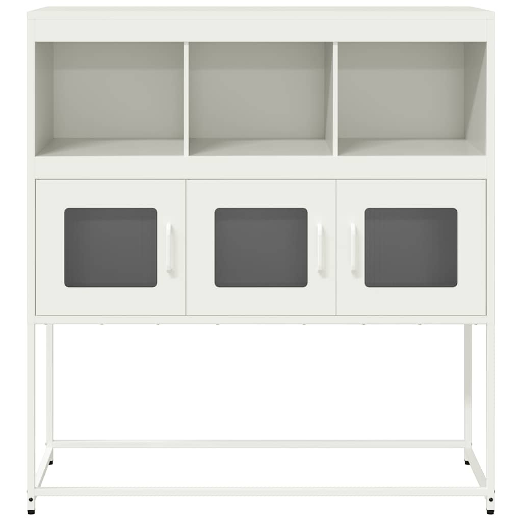 VidaXL Dressoir 100,5x39x107 cm koudgewalst staal wit