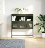 VidaXL Dressoir 100,5x39x107 cm koudgewalst staal olijfgroen