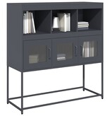 VidaXL Dressoir 100,5x39x107 cm koudgewalst staal antracietkleurig