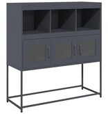 VidaXL Dressoir 100,5x39x107 cm koudgewalst staal antracietkleurig
