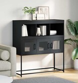 VidaXL Dressoir 100,5x39x107 cm koudgewalst staal antracietkleurig