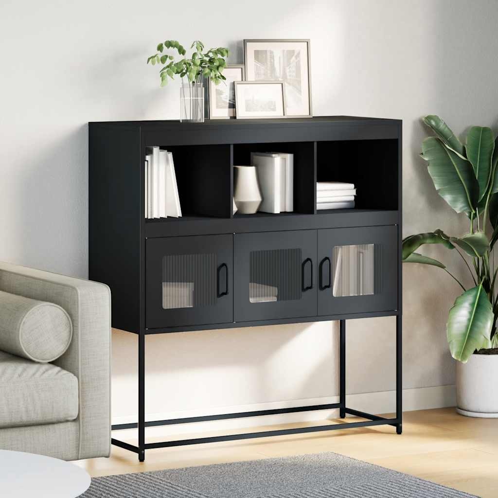 VidaXL Dressoir 100,5x39x107 cm koudgewalst staal antracietkleurig