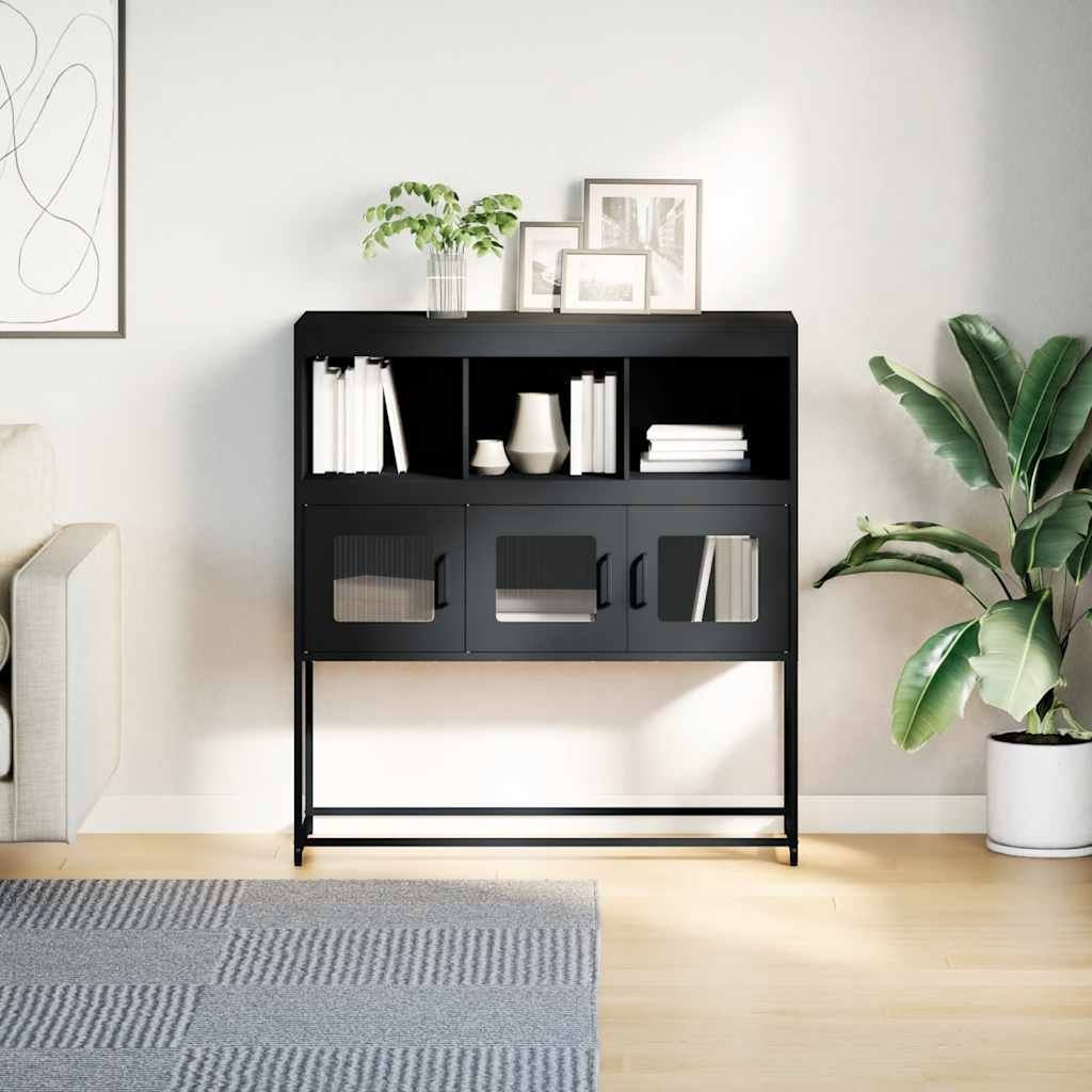 VidaXL Dressoir 100,5x39x107 cm koudgewalst staal antracietkleurig