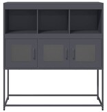 VidaXL Dressoir 100,5x39x107 cm koudgewalst staal antracietkleurig