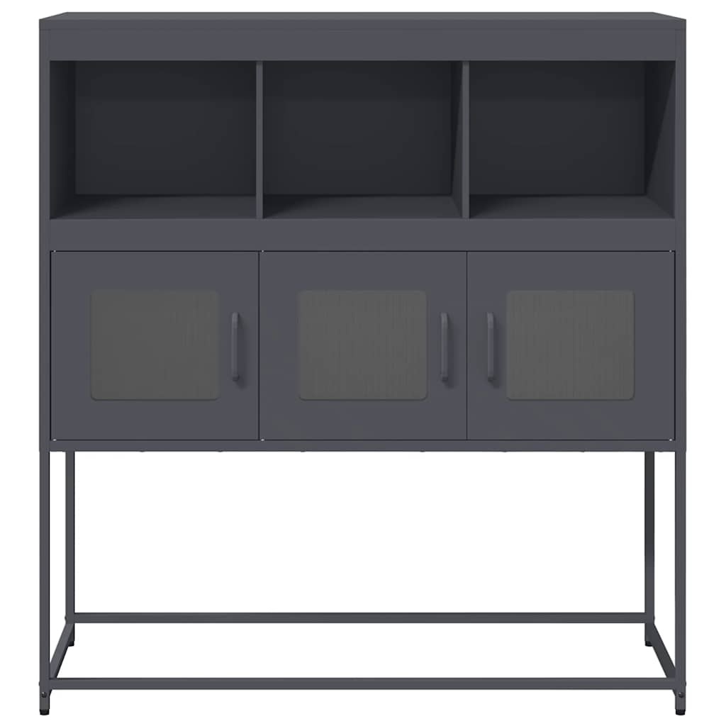 VidaXL Dressoir 100,5x39x107 cm koudgewalst staal antracietkleurig