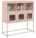 VidaXL Dressoir 100,5x39x107 cm koudgewalst staal roze
