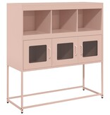 VidaXL Dressoir 100,5x39x107 cm koudgewalst staal roze