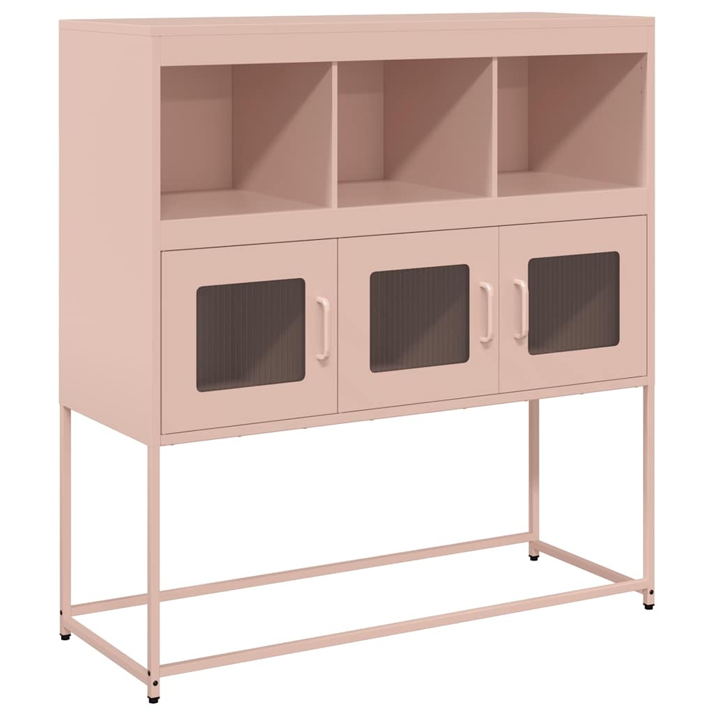 VidaXL Dressoir 100,5x39x107 cm koudgewalst staal roze