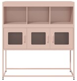 VidaXL Dressoir 100,5x39x107 cm koudgewalst staal roze
