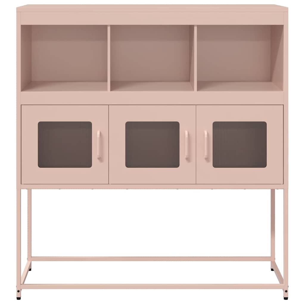 VidaXL Dressoir 100,5x39x107 cm koudgewalst staal roze