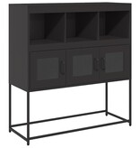 VidaXL Dressoir 100,5x39x107 cm koudgewalst staal zwart