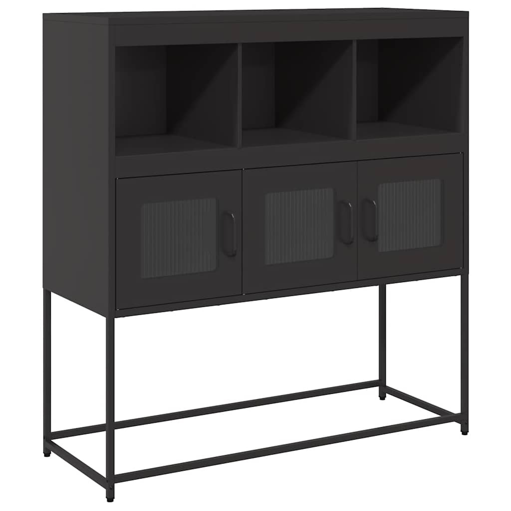 VidaXL Dressoir 100,5x39x107 cm koudgewalst staal zwart