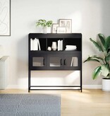 VidaXL Dressoir 100,5x39x107 cm koudgewalst staal zwart