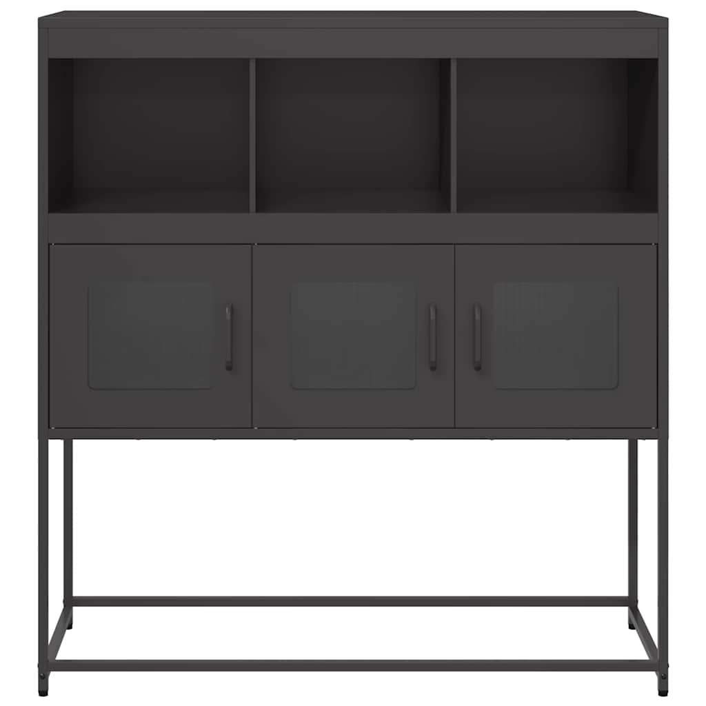 VidaXL Dressoir 100,5x39x107 cm koudgewalst staal zwart