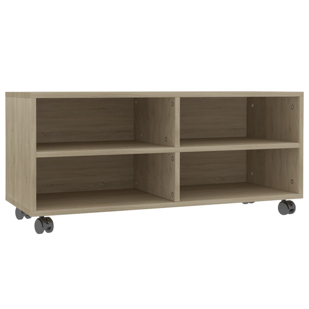 VidaXL Tv-meubel met wieltjes 90x35x35 cm bewerkt hout sonoma eiken