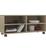 VidaXL Tv-meubel met wieltjes 90x35x35 cm bewerkt hout sonoma eiken