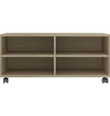 VidaXL Tv-meubel met wieltjes 90x35x35 cm bewerkt hout sonoma eiken