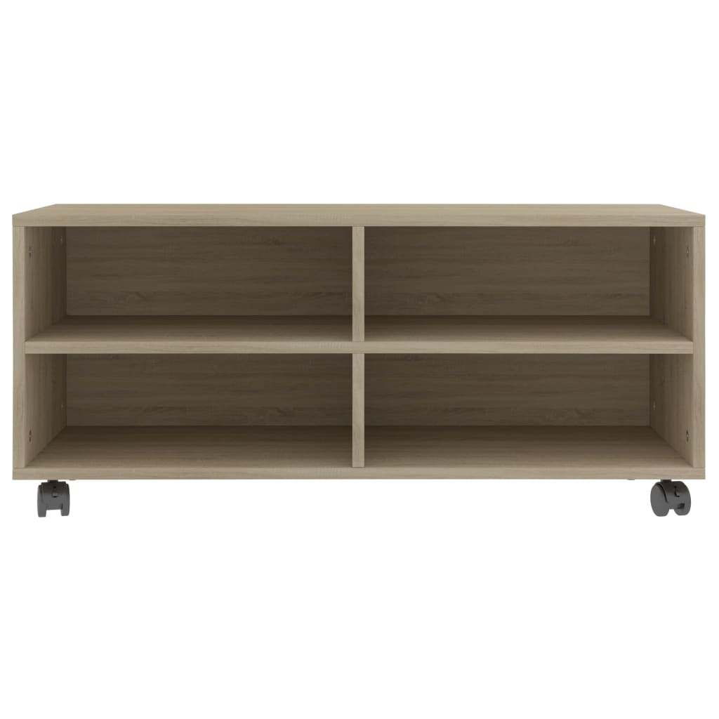 VidaXL Tv-meubel met wieltjes 90x35x35 cm bewerkt hout sonoma eiken