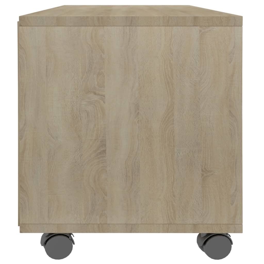 VidaXL Tv-meubel met wieltjes 90x35x35 cm bewerkt hout sonoma eiken