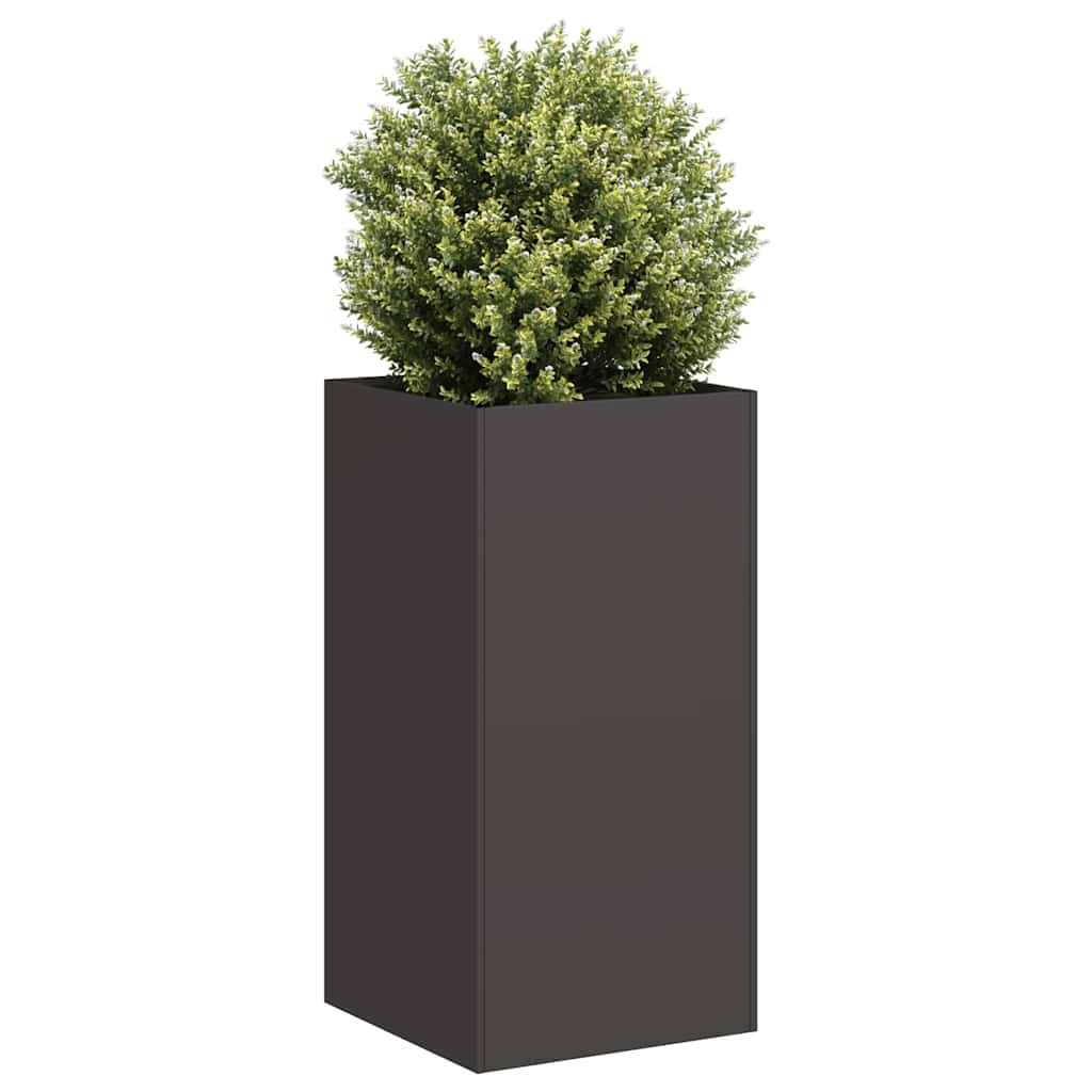 VidaXL Plantenbak 40x40x80 cm koudgewalst staal zwart