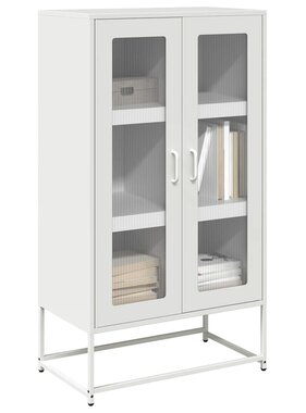 VidaXL Hoge kast 68x39x123 cm staal wit
