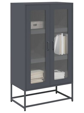 VidaXL Hoge kast 68x39x123 cm staal antracietkleurig