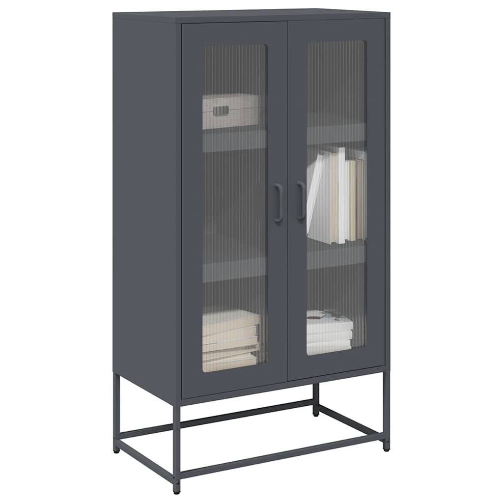 VidaXL Hoge kast 68x39x123 cm staal antracietkleurig