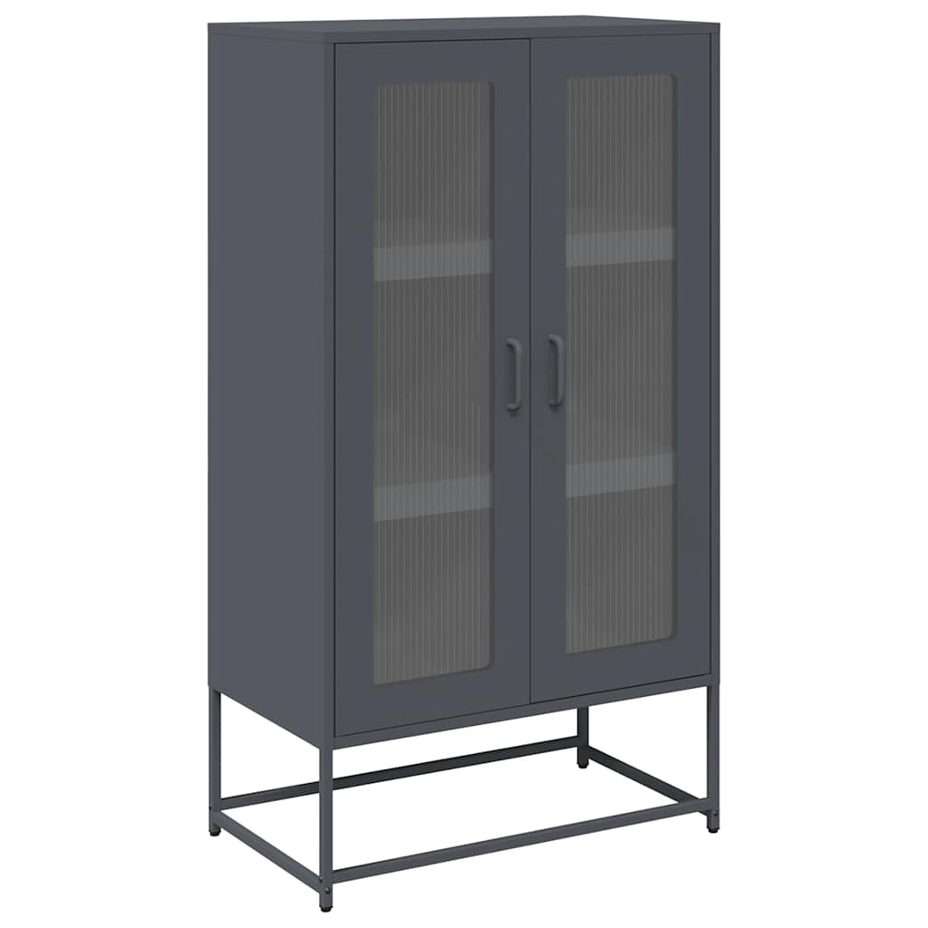 VidaXL Hoge kast 68x39x123 cm staal antracietkleurig