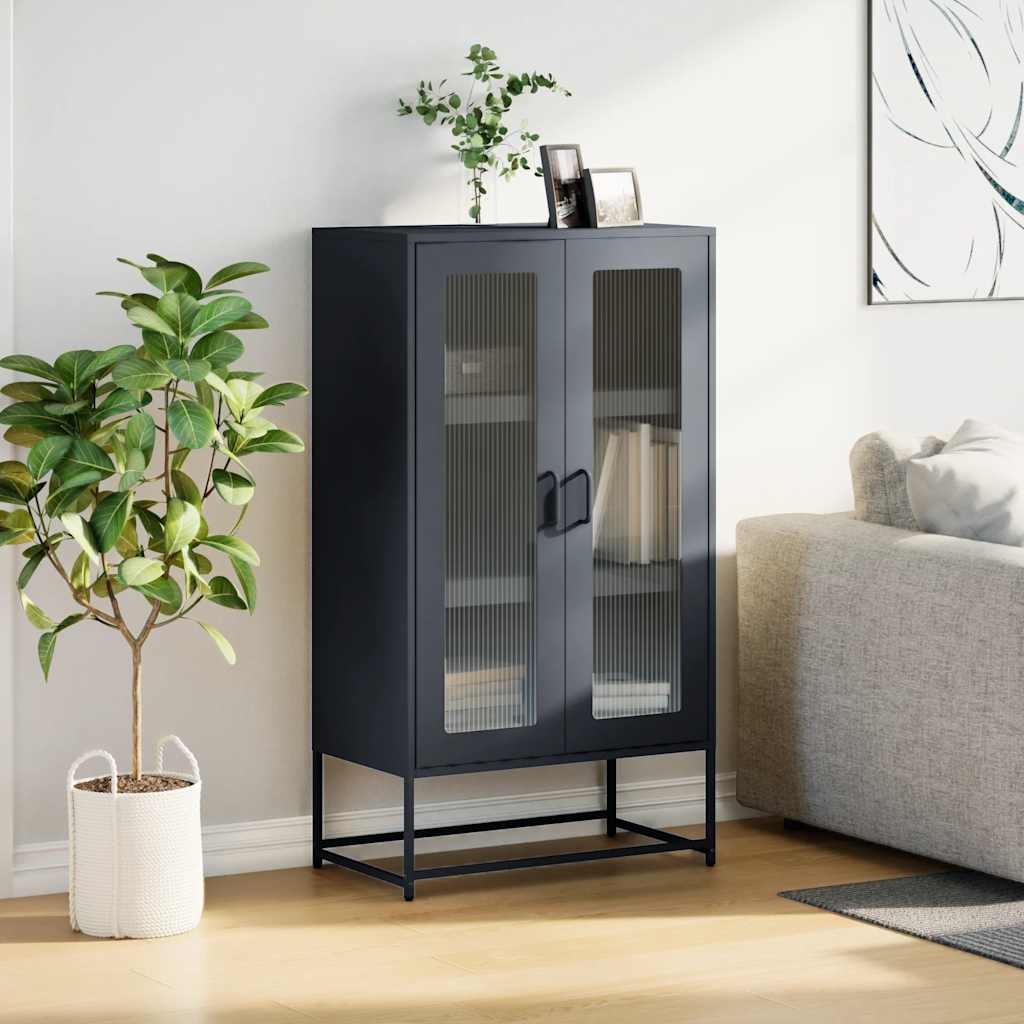 VidaXL Hoge kast 68x39x123 cm staal antracietkleurig