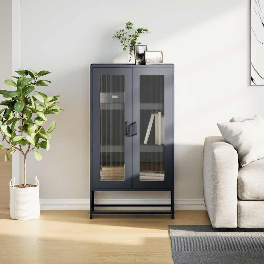 VidaXL Hoge kast 68x39x123 cm staal antracietkleurig