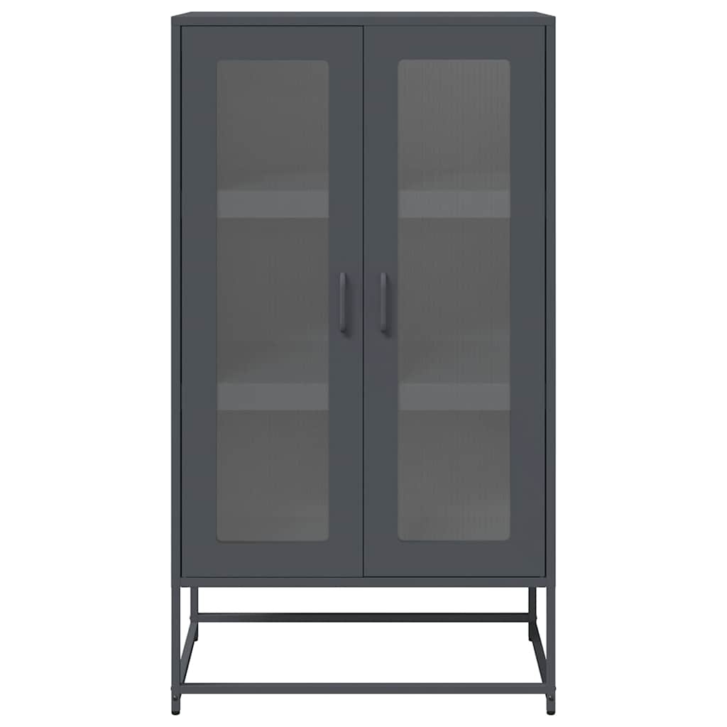 VidaXL Hoge kast 68x39x123 cm staal antracietkleurig