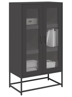 VidaXL Hoge kast 68x39x123 cm staal zwart