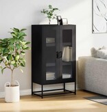 VidaXL Hoge kast 68x39x123 cm staal zwart