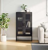 VidaXL Hoge kast 68x39x123 cm staal zwart