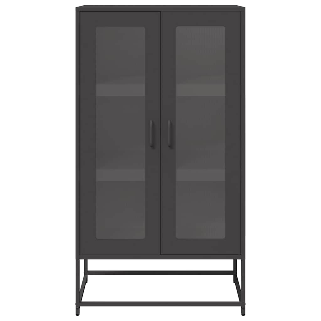 VidaXL Hoge kast 68x39x123 cm staal zwart