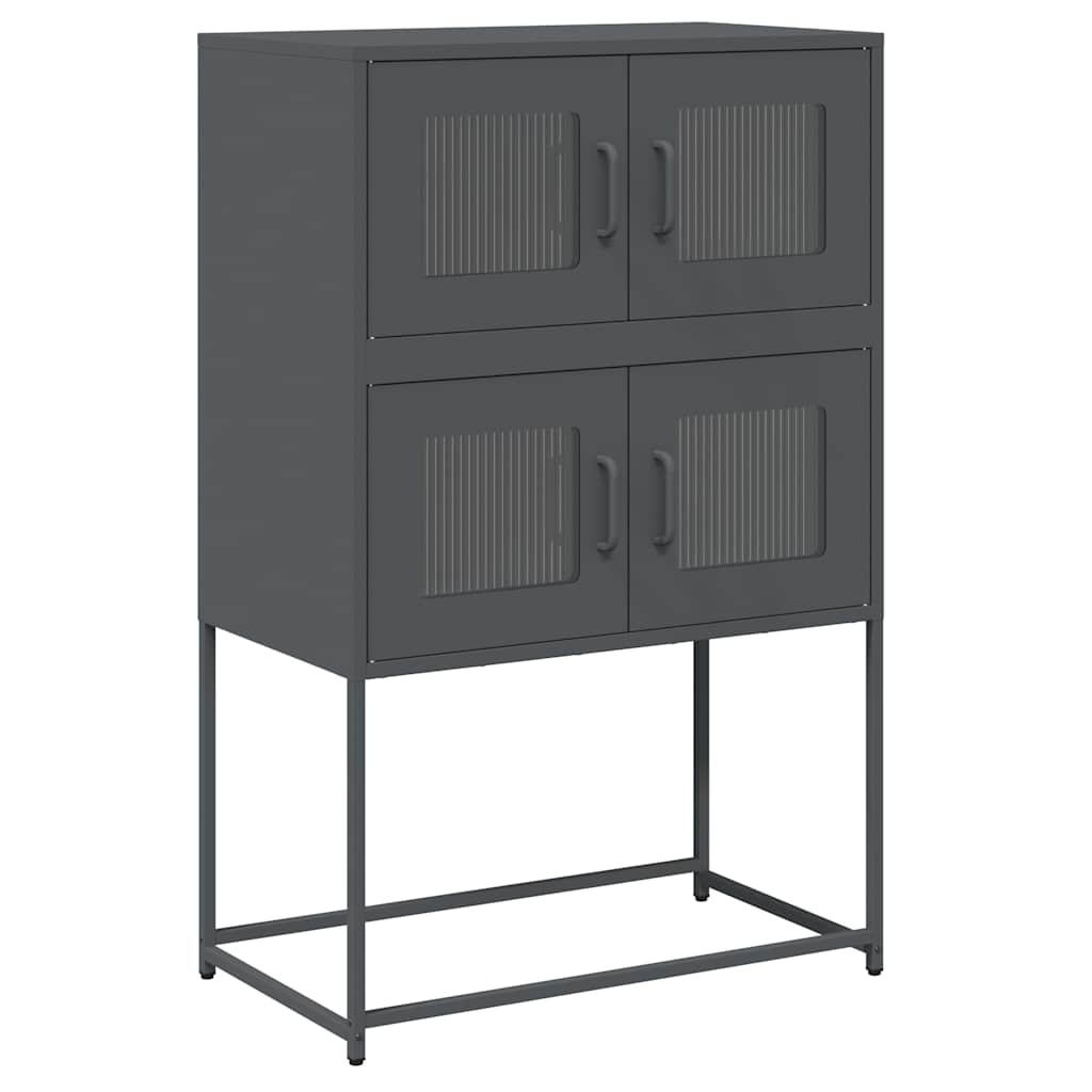 VidaXL Hoge kast 68x39x107 cm staal antracietkleurig