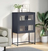 VidaXL Hoge kast 68x39x107 cm staal antracietkleurig