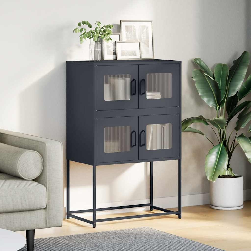 VidaXL Hoge kast 68x39x107 cm staal antracietkleurig