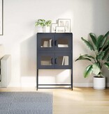 VidaXL Hoge kast 68x39x107 cm staal antracietkleurig