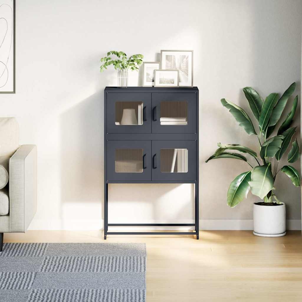 VidaXL Hoge kast 68x39x107 cm staal antracietkleurig