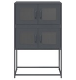 VidaXL Hoge kast 68x39x107 cm staal antracietkleurig