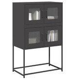 VidaXL Hoge kast 68x39x107 cm staal zwart