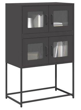 VidaXL Hoge kast 68x39x107 cm staal zwart