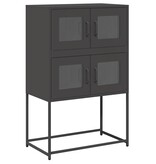 VidaXL Hoge kast 68x39x107 cm staal zwart