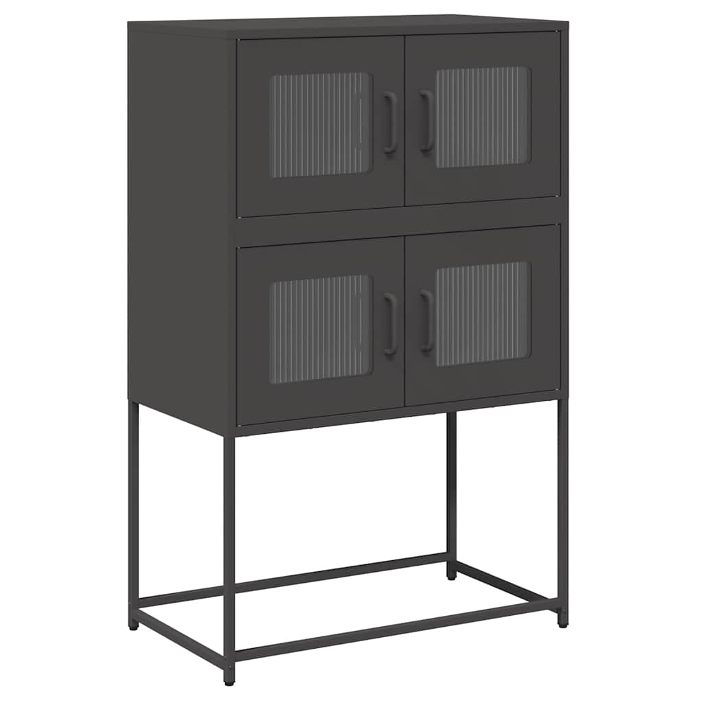 VidaXL Hoge kast 68x39x107 cm staal zwart