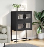 VidaXL Hoge kast 68x39x107 cm staal zwart