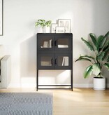 VidaXL Hoge kast 68x39x107 cm staal zwart