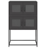 VidaXL Hoge kast 68x39x107 cm staal zwart