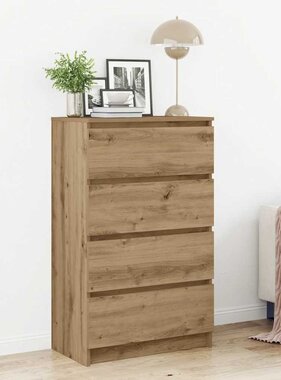 VidaXL Dressoir 60x35x98,5 cm bewerkt hout artisanaal eikenkleur